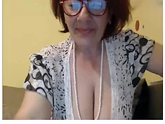 Grannie similar to one another bared above web cam